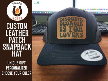 Disgusta Georgia is for Lovers Leather Patch Trucker Hats - Classic Colors - Trucker Hat - Charm and Char
